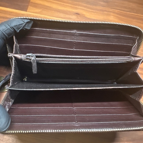 Gucci Long Wallet GG Interlocking Leather Chocolate Brown - Picture 5 of 9